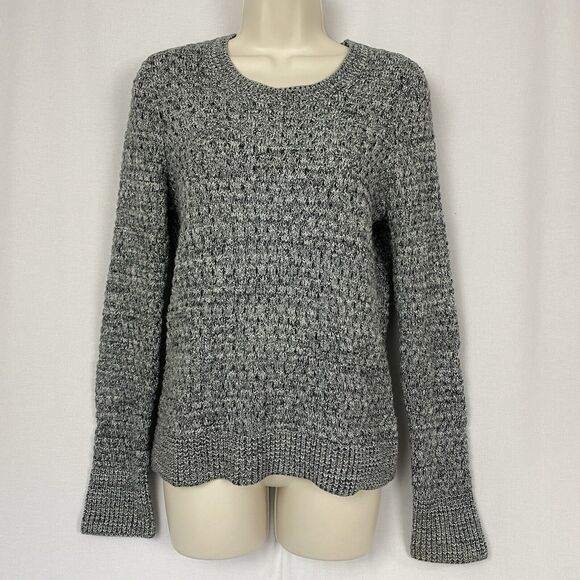 Victoria's Secret Sweaters - Victorias Secret Sweater Womens Medium Gray Chunky Open Knit Crew Neck Pullover